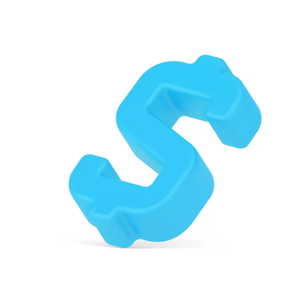 Sinal de dólar volumétrico azul. Símbolo moeda financeira bem sucedida —  Vetores de Stock