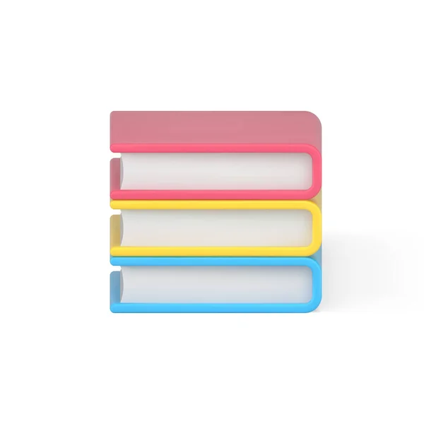 Folded stack of 3d books. Pink volume of educational literature — Stock Vector
