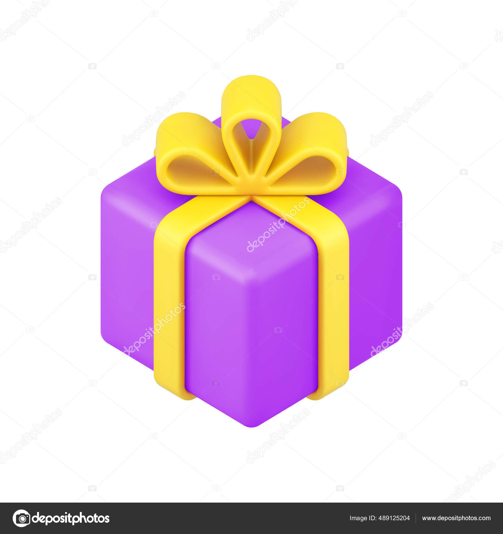Caja de regalo 3d sobre fondo blanco aislado. cumpleaños, celebración,  embalaje 3d.