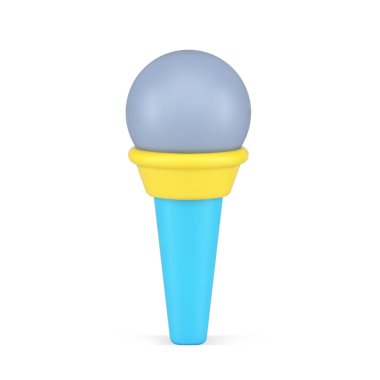 Ses mikrofonu 3D simgesi. Ses yükseltme ve ses kaydı için ses düzeyi ekipmanı