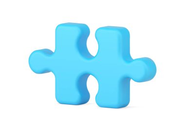 Mantık bulmacası 3D ikonunun mavi parçası. Sorun çözmek için ses düzeyi ögesi