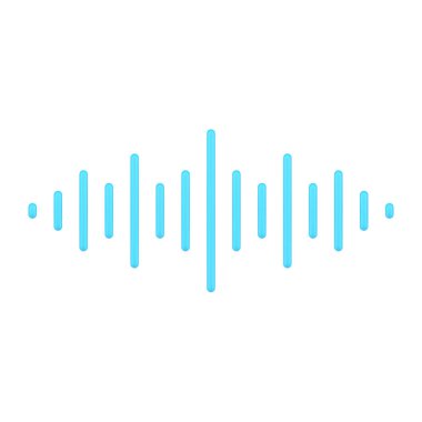 Mavi müzik dalgası 3D simgesi. Ses ve ses frekansları için eşitleyici