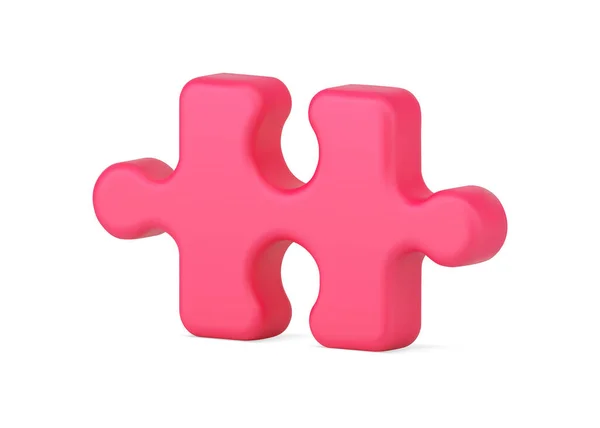 Kreativer Teil Puzzle 3D-Symbol. Rotes logisches Element zur Lösung des Problems — Stockvektor