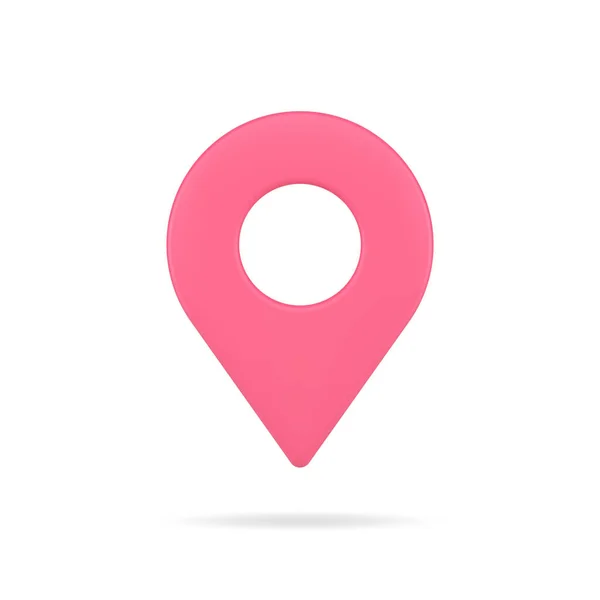 Harita pin web 3d simgesi. Hedef konumda kırmızı navigasyon sembolü — Stok Vektör
