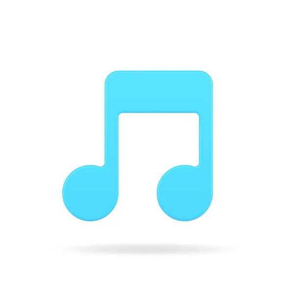 Niebieska ikona nuty 3d. Muzyczny wolumetryczny symbol kreatywności — Wektor stockowy