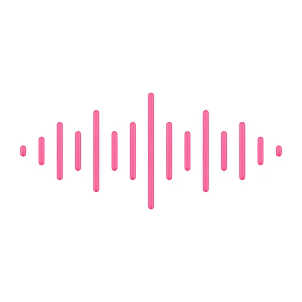 Czerwony puls muzyczny ikona 3D. Abstrakcyjne bary dla częstotliwości głosu i dźwięku — Wektor stockowy