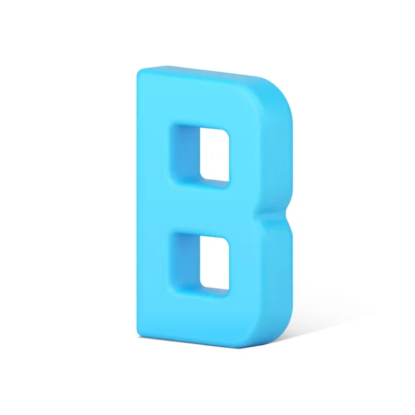 Blue letter B 3d icon. Text symbol for volumetric typography — Stock Vector