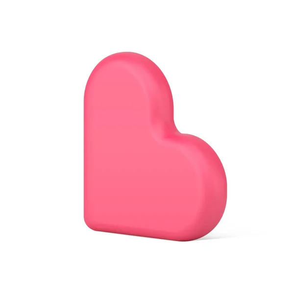 Ikon Web Pink Heart 3d. Liburan tanda cinta dan kebahagiaan - Stok Vektor