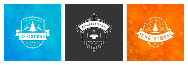 クリスマスの写真は、休日の願いベクトルイラストとヴィンテージタイポグラフィのデザイン華やかな装飾シンボルをオーバーレイ — ストックベクタ