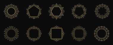 Vintage süs çerçevelerini zenginleştirir vektör illüstrasyonunu ayarlar