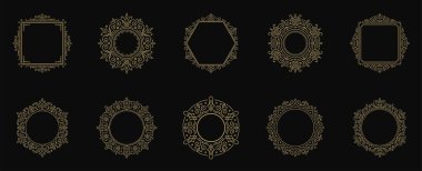 Vintage süs çerçevelerini zenginleştirir vektör illüstrasyonunu ayarlar