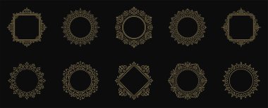 Vintage süs çerçevelerini zenginleştirir vektör illüstrasyonunu ayarlar