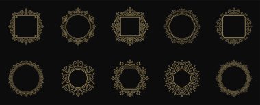 Vintage süs çerçevelerini zenginleştirir vektör illüstrasyonunu ayarlar