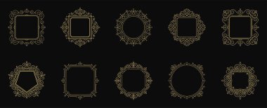 Vintage süs çerçevelerini zenginleştirir vektör illüstrasyonunu ayarlar