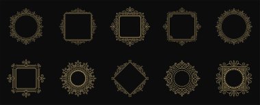 Vintage süs çerçevelerini zenginleştirir vektör illüstrasyonunu ayarlar