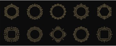 Vintage süs çerçevelerini zenginleştirir vektör illüstrasyonunu ayarlar