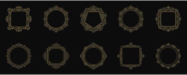 Vintage süs çerçevelerini zenginleştirir vektör illüstrasyonunu ayarlar