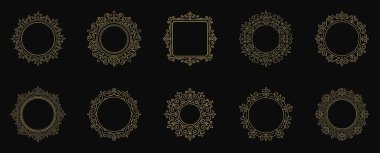 Vintage süs çerçevelerini zenginleştirir vektör illüstrasyonunu ayarlar