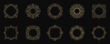 Vintage süs çerçevelerini zenginleştirir vektör illüstrasyonunu ayarlar