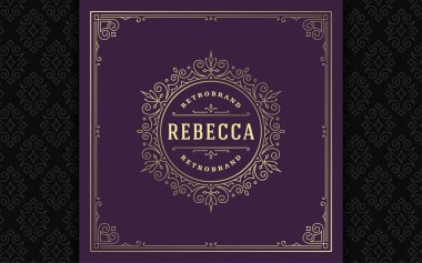 Klasik logo zarifleştirir sanat zarifliği Viktorya tarzı vektör şablonu tasarımı