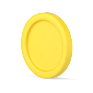 Sarı değerli metal madeni para 3D ikonu. Ticari iş yatırımları