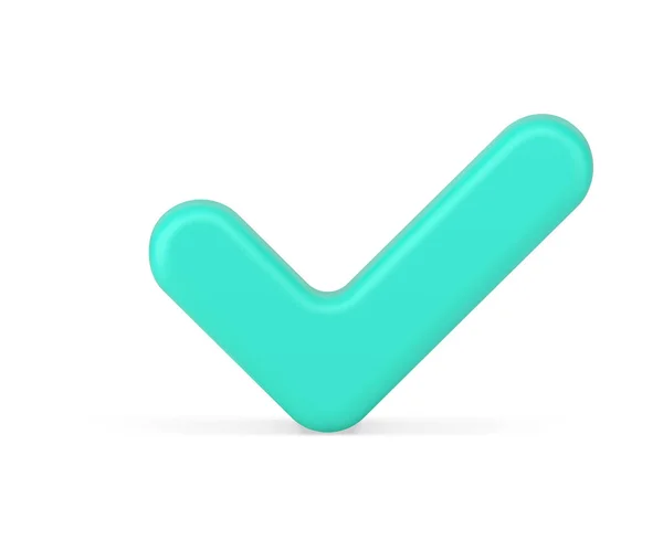 Verde segno di spunta icona 3d. Accordo simbolo di approvazione e fiducia degli utenti — Vettoriale Stock