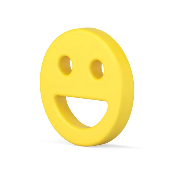 Émoji joyeux rotatif avec icône 3d ombre. Symbole de bavardage et d'expression de joie — Image vectorielle