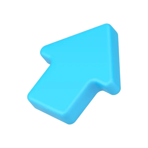 Flèche de curseur web bleu icône 3d. Pointeur de la ressource en ligne souhaitée — Image vectorielle
