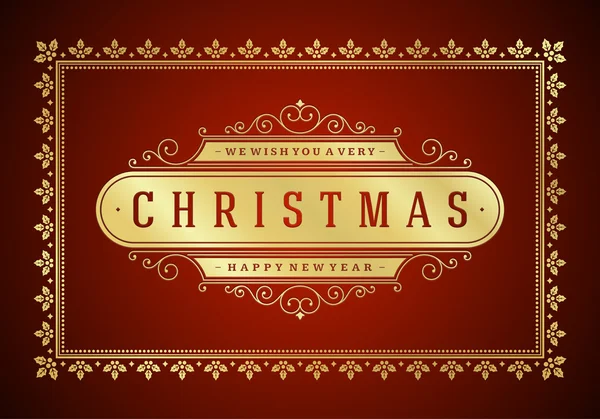 Merry Christmas holidays wish greeting card and vintage background — Stock Photo, Image