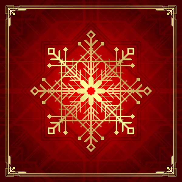 Χριστούγεννα στυλ αρτ ντεκό νιφάδα χιονιού — Διανυσματικό Αρχείο