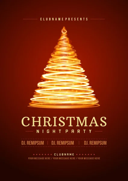 Noel partisi davetiyesi retro tipografi vektör illustation