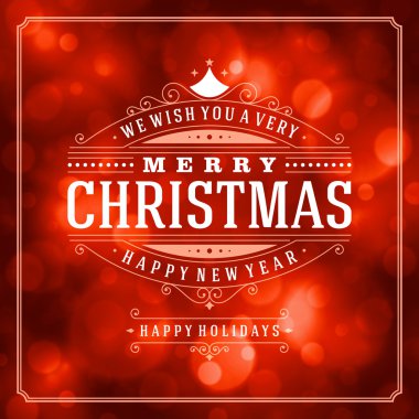 Noel retro tipografi ve açık renkli