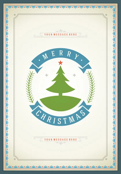 Boże Narodzenie retro typografii i ornament ozdoba. Merry Chrystusa — Zdjęcie stockowe