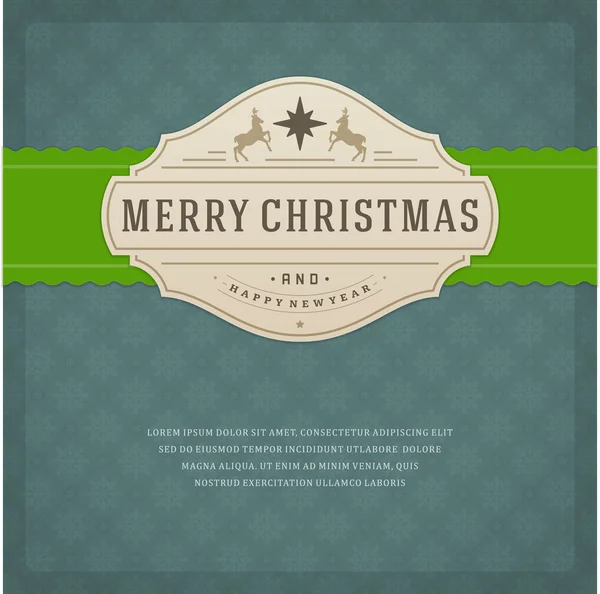Tipografía retro de Navidad y decoración de adornos. Feliz Cristo. — Foto de Stock