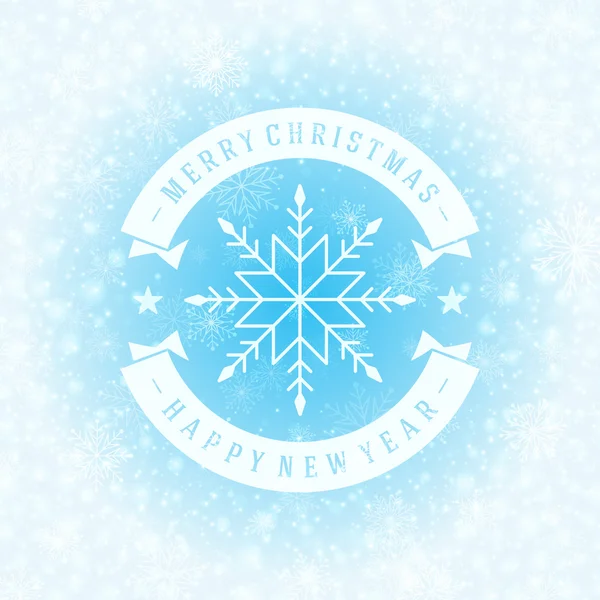 Christmas retro typography and light with snowflakes. Merry Chri — Stock Photo, Image