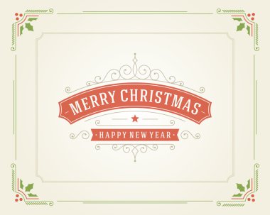 Tebrik kartı ve süsleme dekorasyon Noel retro