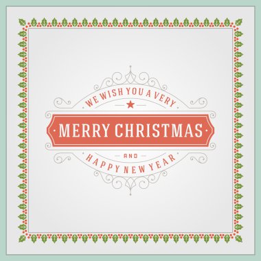 Tebrik kartı ve süsleme dekorasyon Noel retro