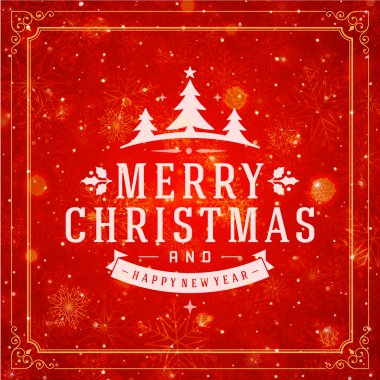 Christmas greeting card light and snowflakes background