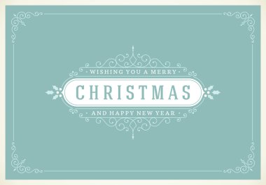 Christmas retro greeting card and ornament decoration background