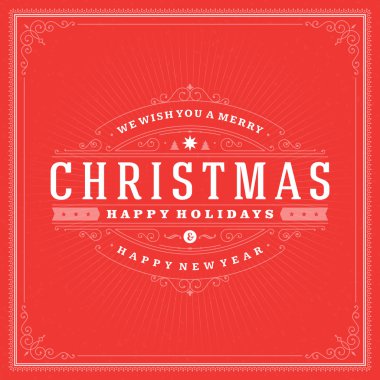Christmas retro greeting card and ornament decoration background