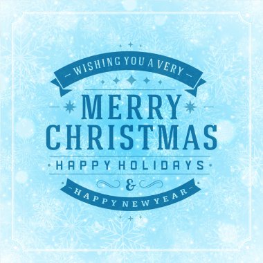 Christmas greeting card light and snowflakes background