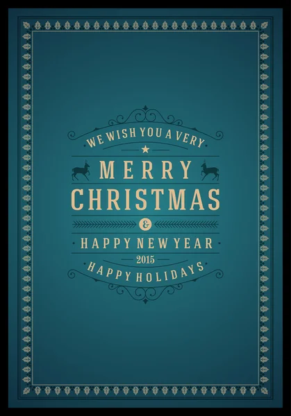 Kerstmis retro groet kaart en sieraad decoratie — Stockfoto