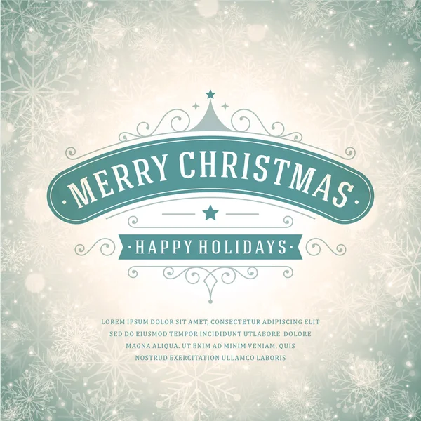 Christmas greeting card light and snowflakes background — ストック写真