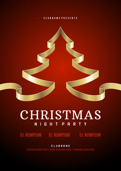 Kerstmis partij uitnodiging retro typografie en ornament — Stockfoto