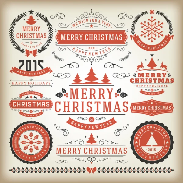 Noel dekorasyon tasarım öğeleri — Stok fotoğraf