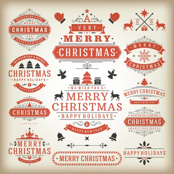 Noel dekorasyon tasarım öğeleri — Stok fotoğraf
