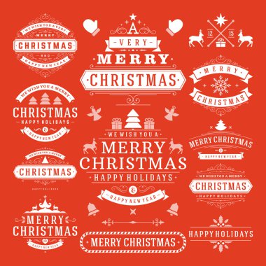 Noel dekorasyon vektör tasarım öğeleri