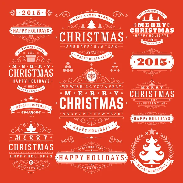 Kerstmis decoratie vector designelementen — Stockvector