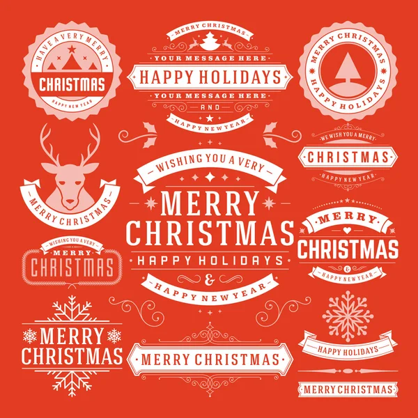 Christmas Decoration Vector Design Elements — Stock Vector