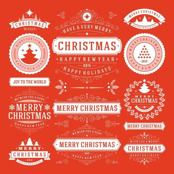 Christmas Decoration Vector Design Elements — Stock Vector